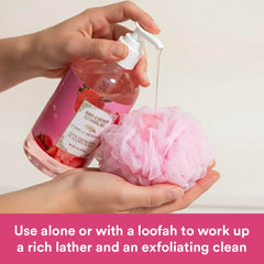Camille Beckman Strawberry Italian Soda shower-foam texture with rich lather
