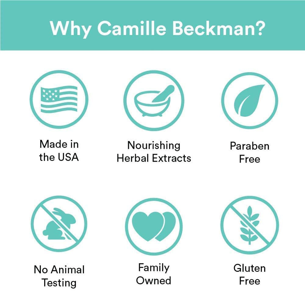 Camille Beckman White Lilac creamy lather highlighting moisturizing cleanse.