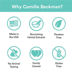 Camille Beckman White Lilac creamy lather highlighting moisturizing cleanse.