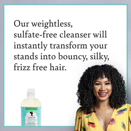 Creamy lather from Camille Rose Coconut Water Shampoo on curls
