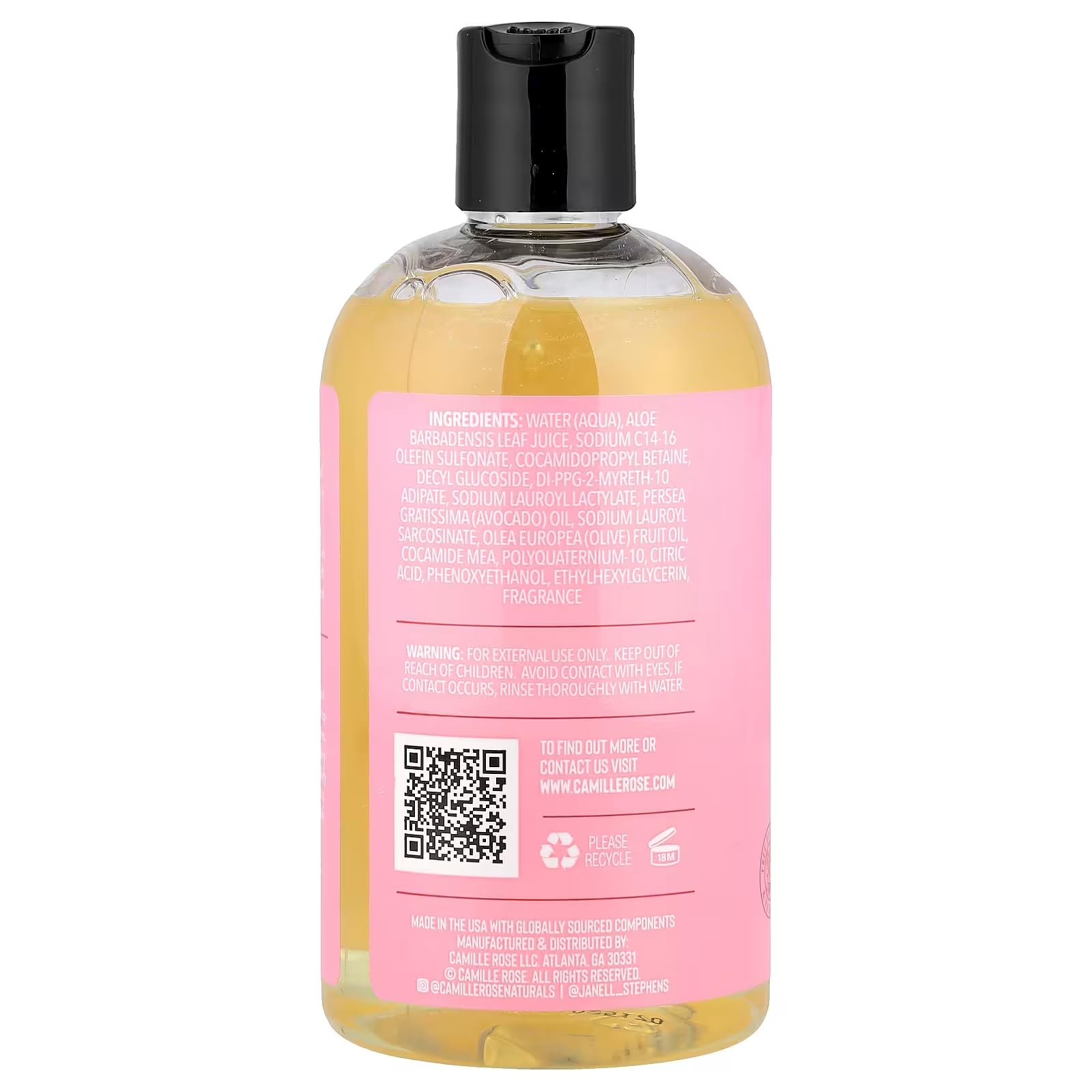 Camille Rose Curl Love shampoo with avocado oil nourishes and hydrates all hair textures