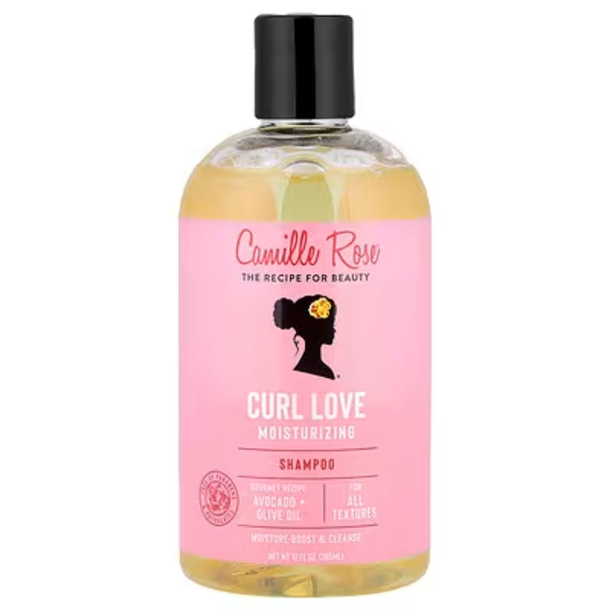 Camille Rose Curl Love shampoo with olive fruit oil cleanses curls and adds gentle hydration
