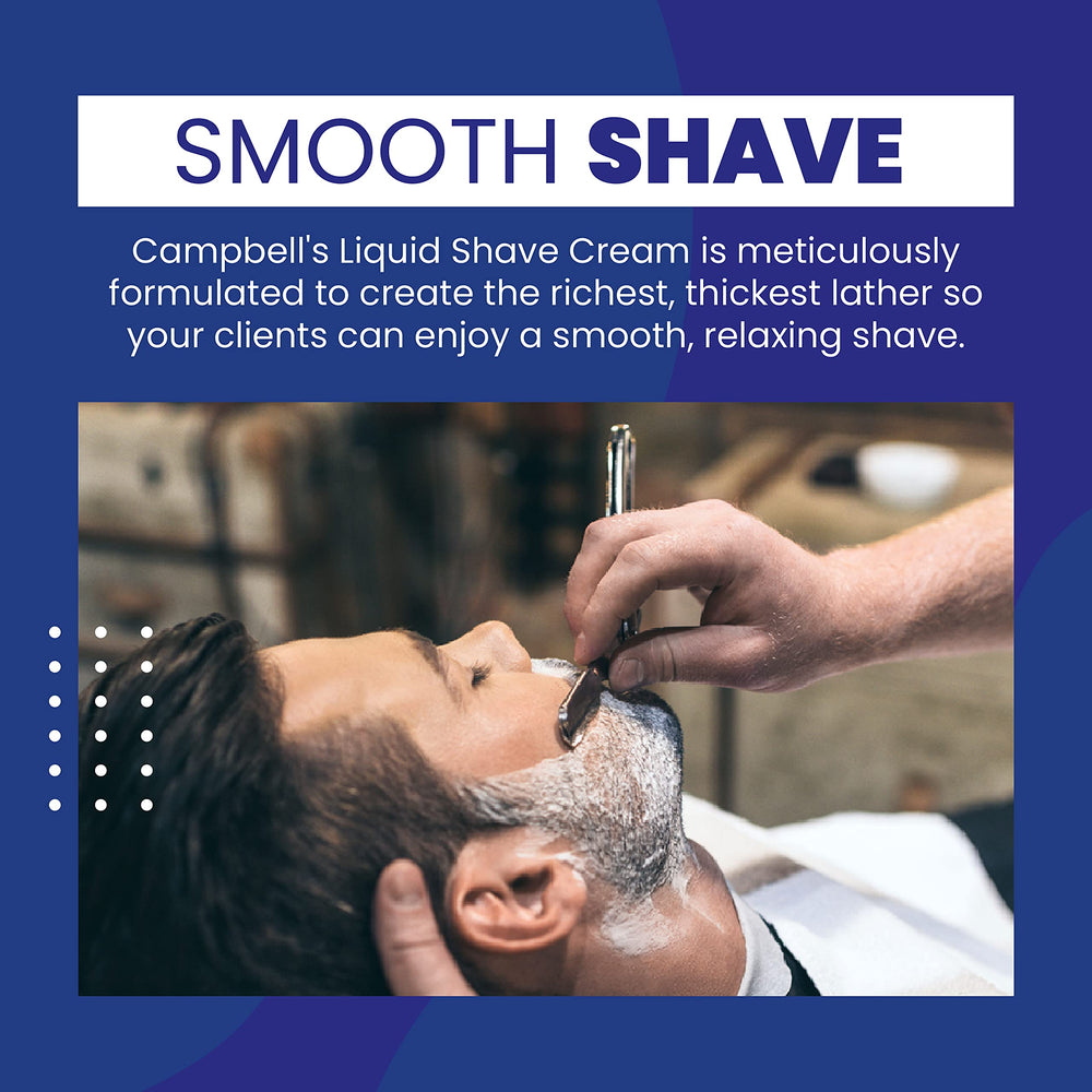 Campbell’s Pre-Mixed Shave Cream hot-lather-dispense delivers rich foam quickly.