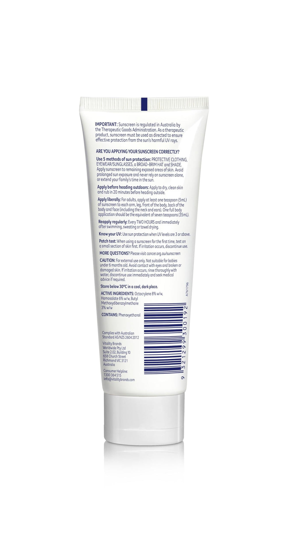 Close-up of Cancer Council SPF50+ Day Wear matte texture on skin.