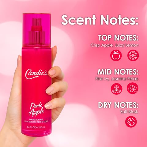 CANDIE'S Pink Apple Fragrance Mist spray-dispense enables quick touch-ups.