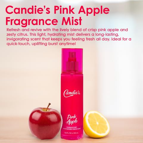 CANDIE'S Pink Apple Fragrance Mist label close-up highlights premium packaging.
