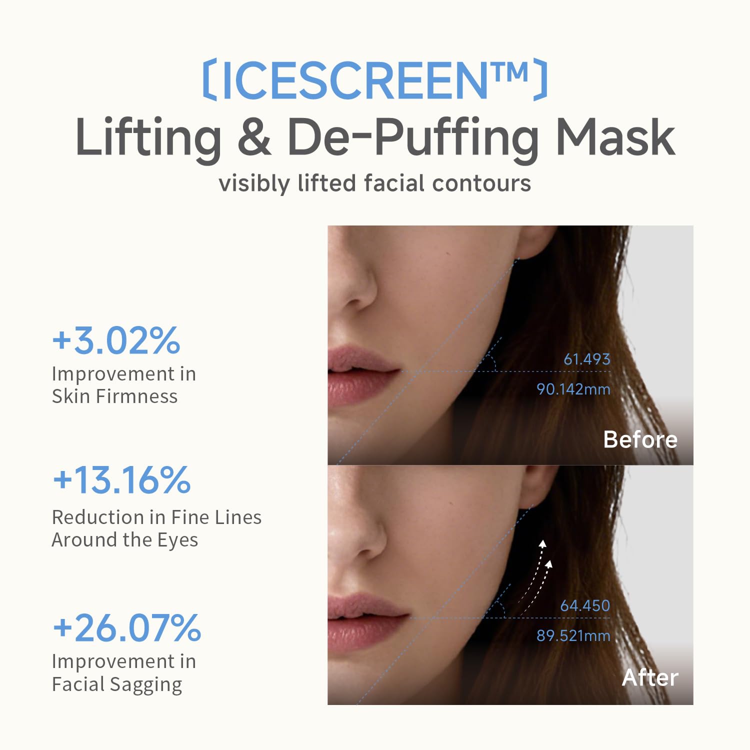 Candorlov CDL Icy Puff Mask with glacier water imagery for hydration