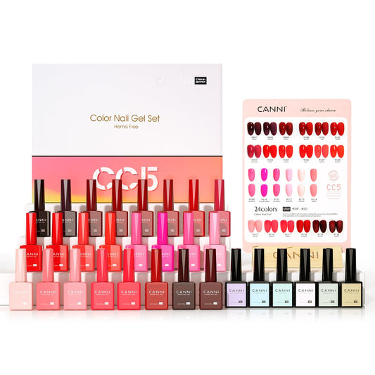 CANNI 30-piece gel polish set bottle close-up with vibrant colors for at-home manicures