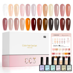 CANNI Jelly Gel Nail Polish Set box displaying 30 shades for French manicures