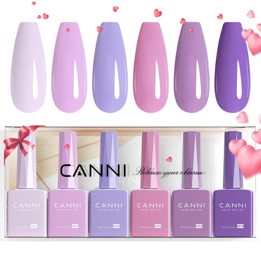 CANNI 6-color gel bottles close-up showing rich hues for at-home manicures