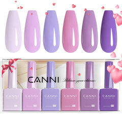 CANNI 6-color gel bottles close-up showing rich hues for at-home manicures