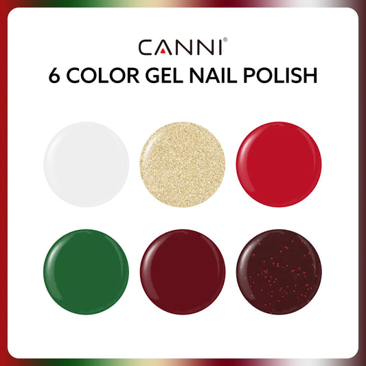 CANNI gold gel polish bottle with glossy, festive finish