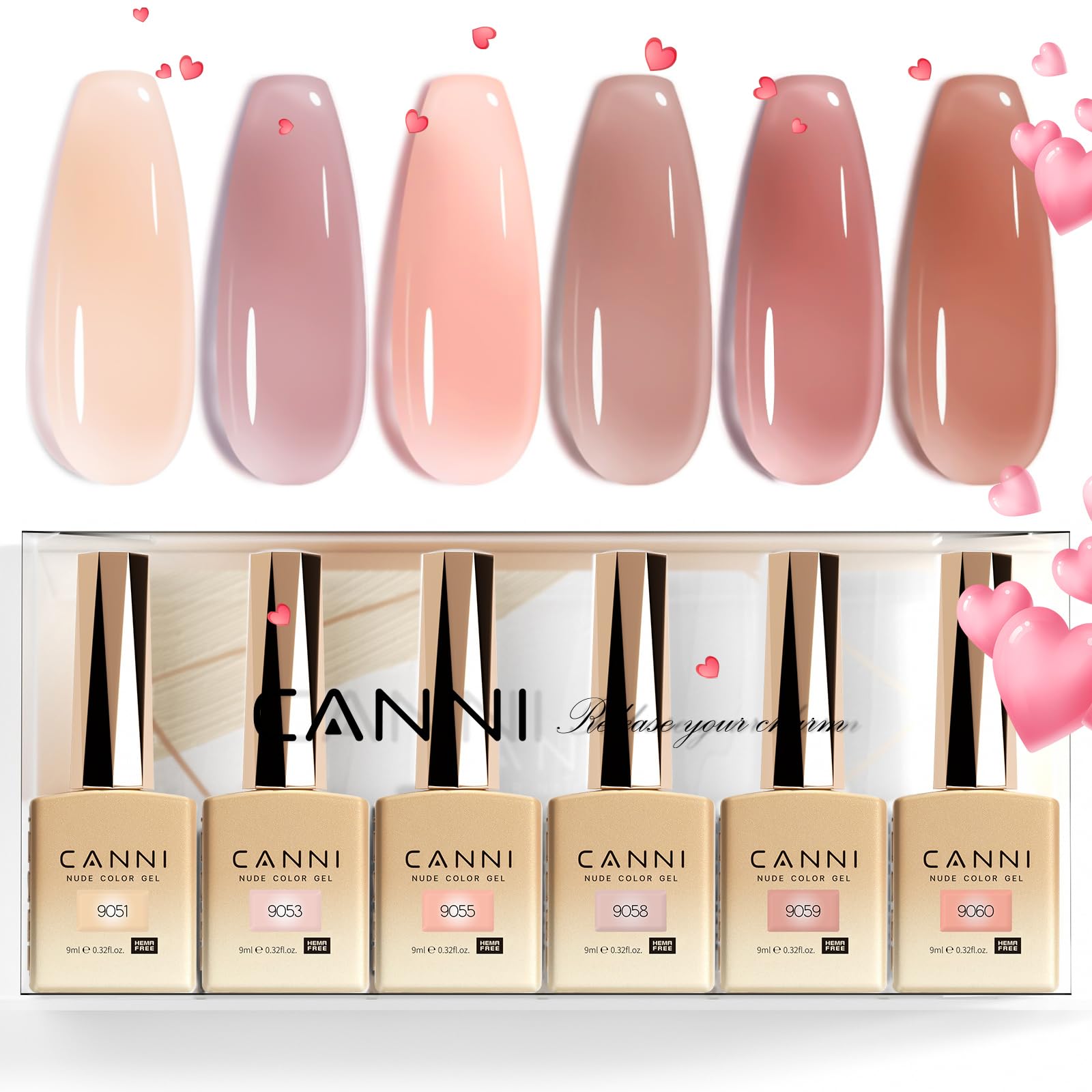 CANNI Jelly Nude Pink at-home manicure kit supports easy, durable color for everyday wear.