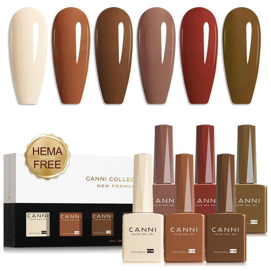 CANNI Brown Nude gel bottle beige swatch for precise color matching in home manicures.