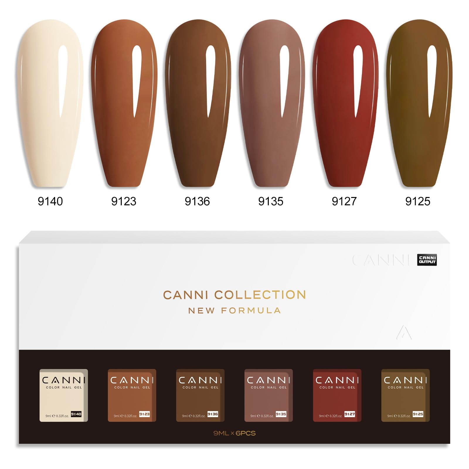 CANNI Brown Nude gel finished manicure image for durable salon‑like results.