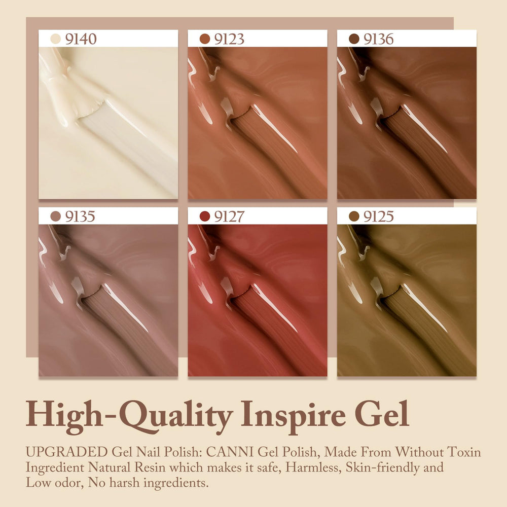 CANNI Brown Nude gel set packaging for gift‑ready premium presentation.