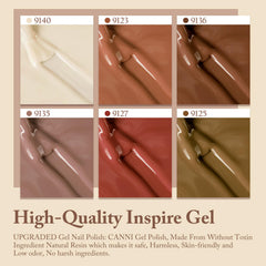 CANNI Brown Nude gel set packaging for gift‑ready premium presentation.