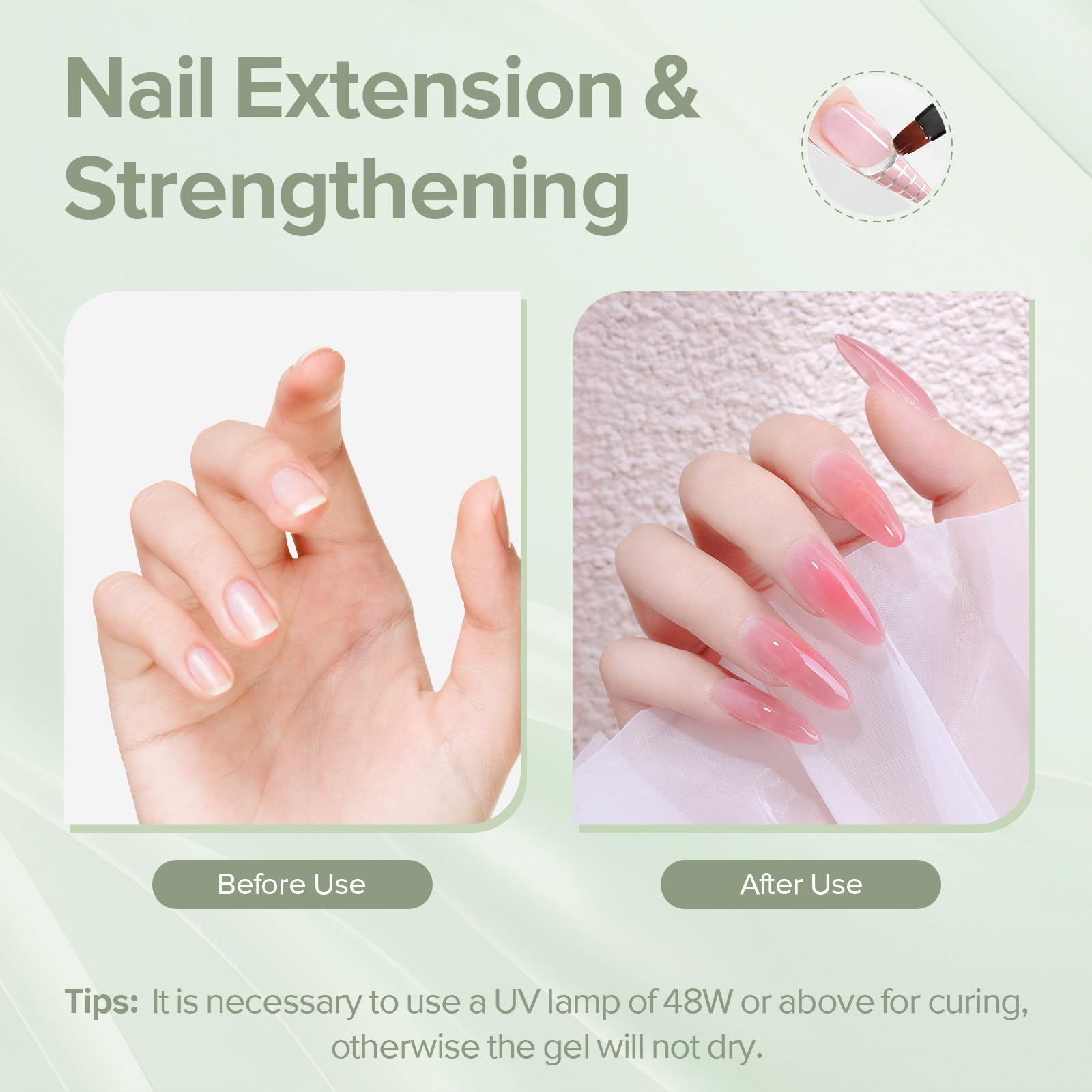 CANNI Builder Gel self-leveling surface creates a flawless base.