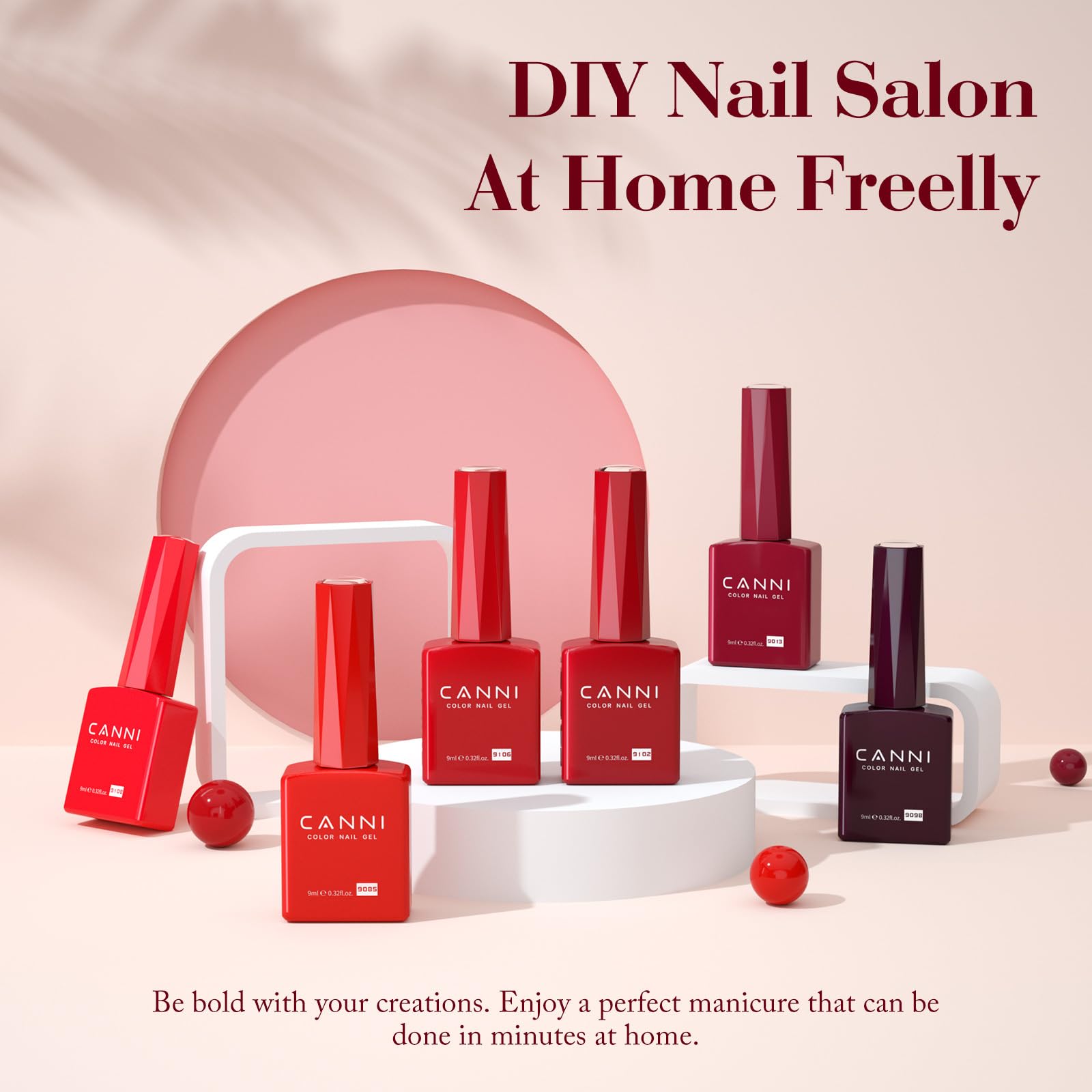 CANNI burgundy gel bottle captures rich shade for chic manicure