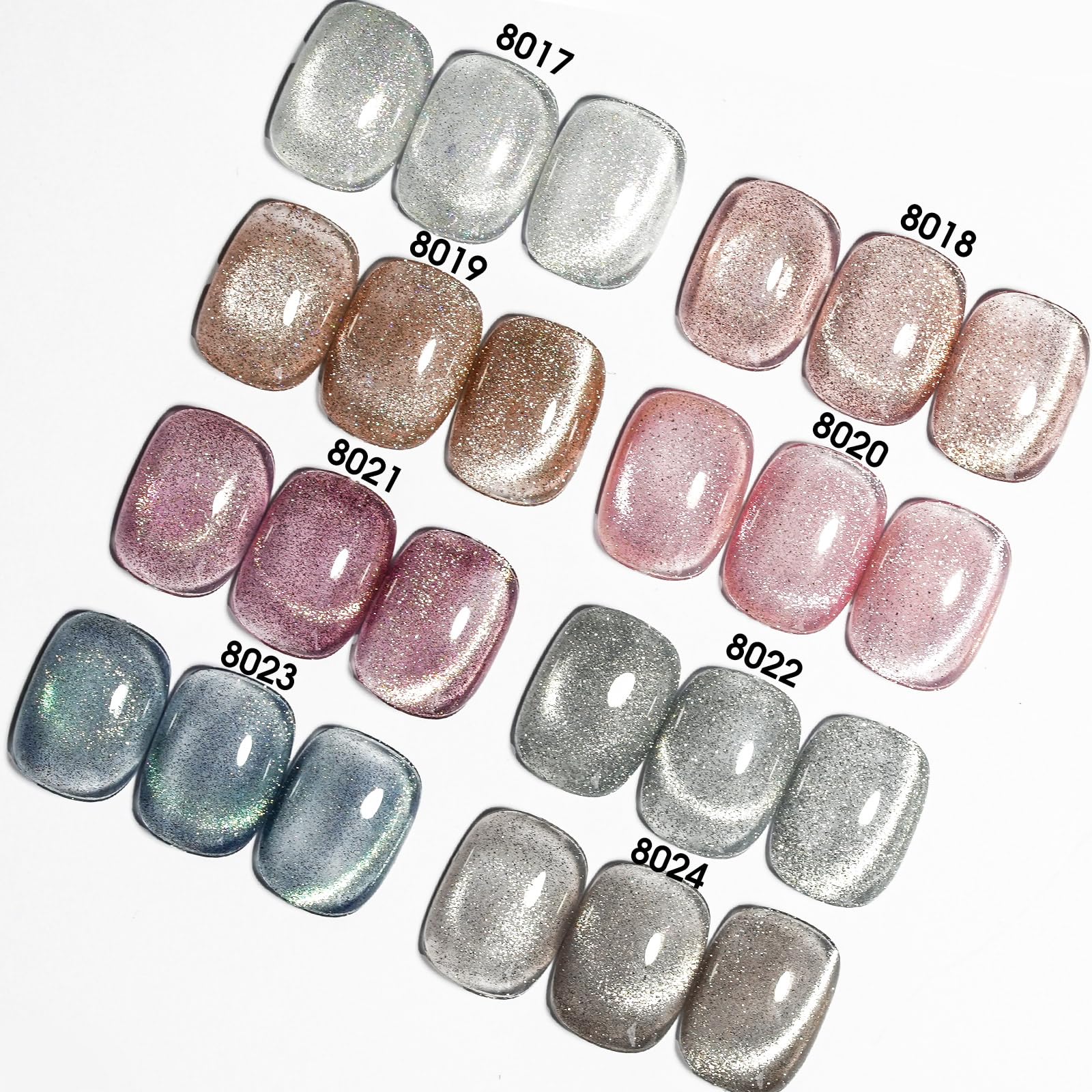 CANNI cat-eye blue gel polish offers dynamic color shift under light.
