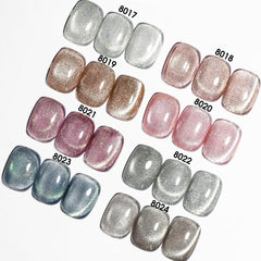 CANNI cat-eye blue gel polish offers dynamic color shift under light.
