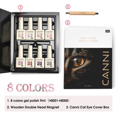 CANNI cat-eye gel polish holo-silver with magnet for shimmering nails