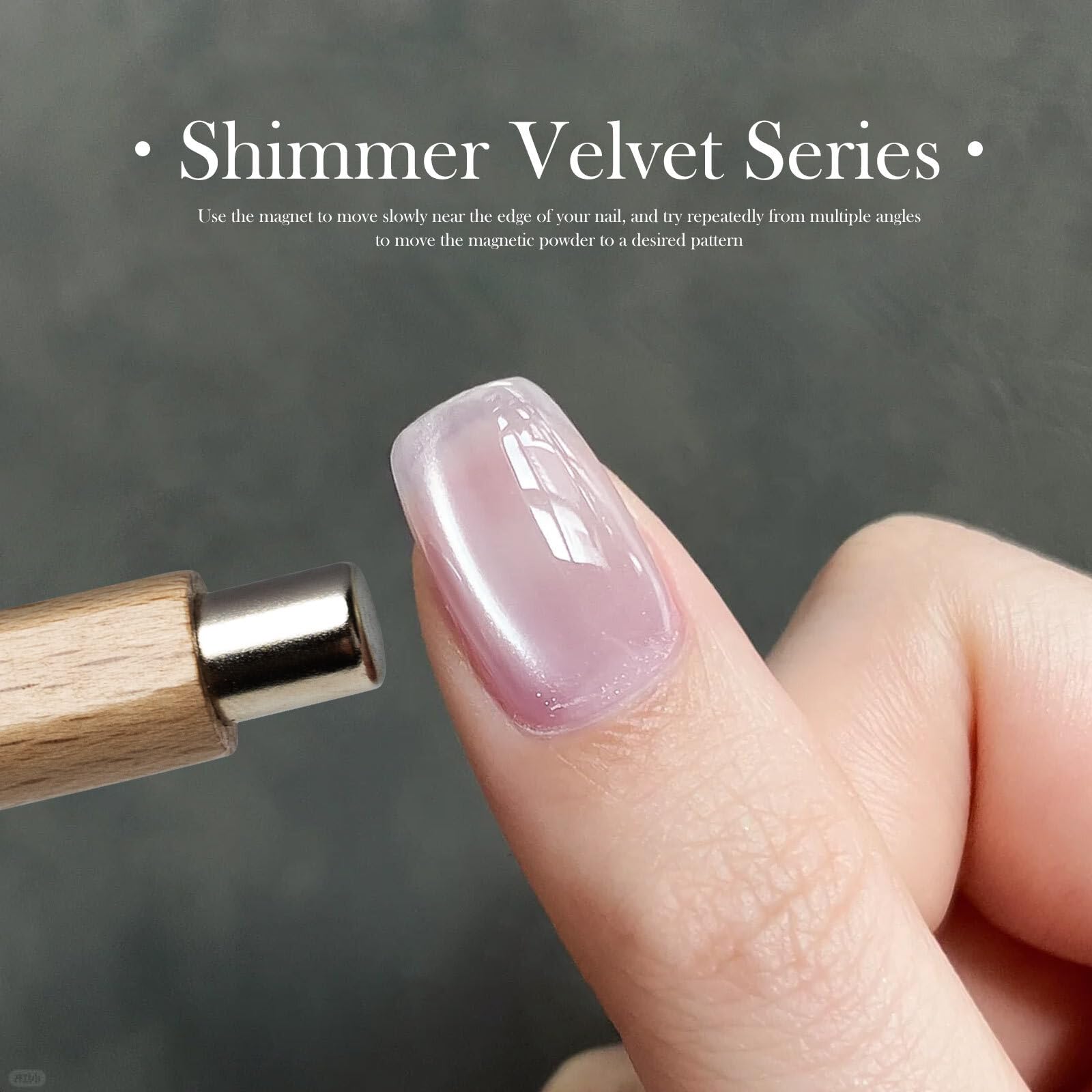 CANNI cat-eye gel polish purple glitter with magnet for dynamic nails