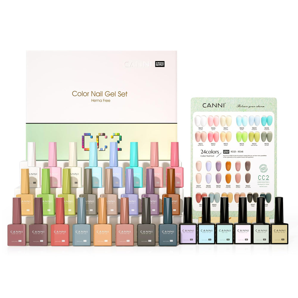 CANNI CC2 full gel polish set shows all shades for versatile at‑home manicures