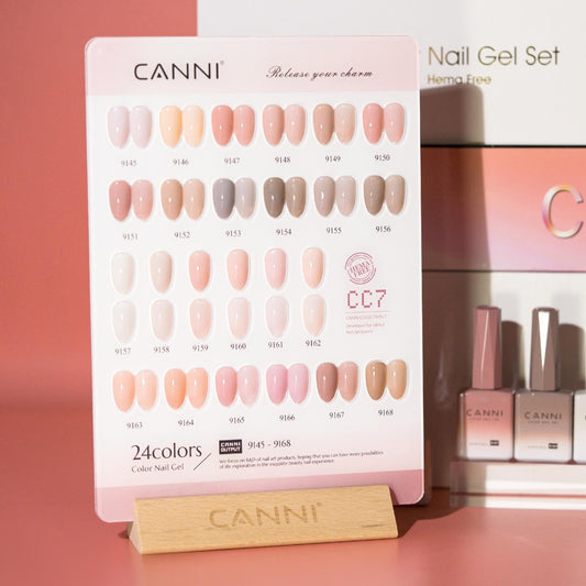 CANNI CC7 HEMA-free bottle close-up highlights safe, sleek design.