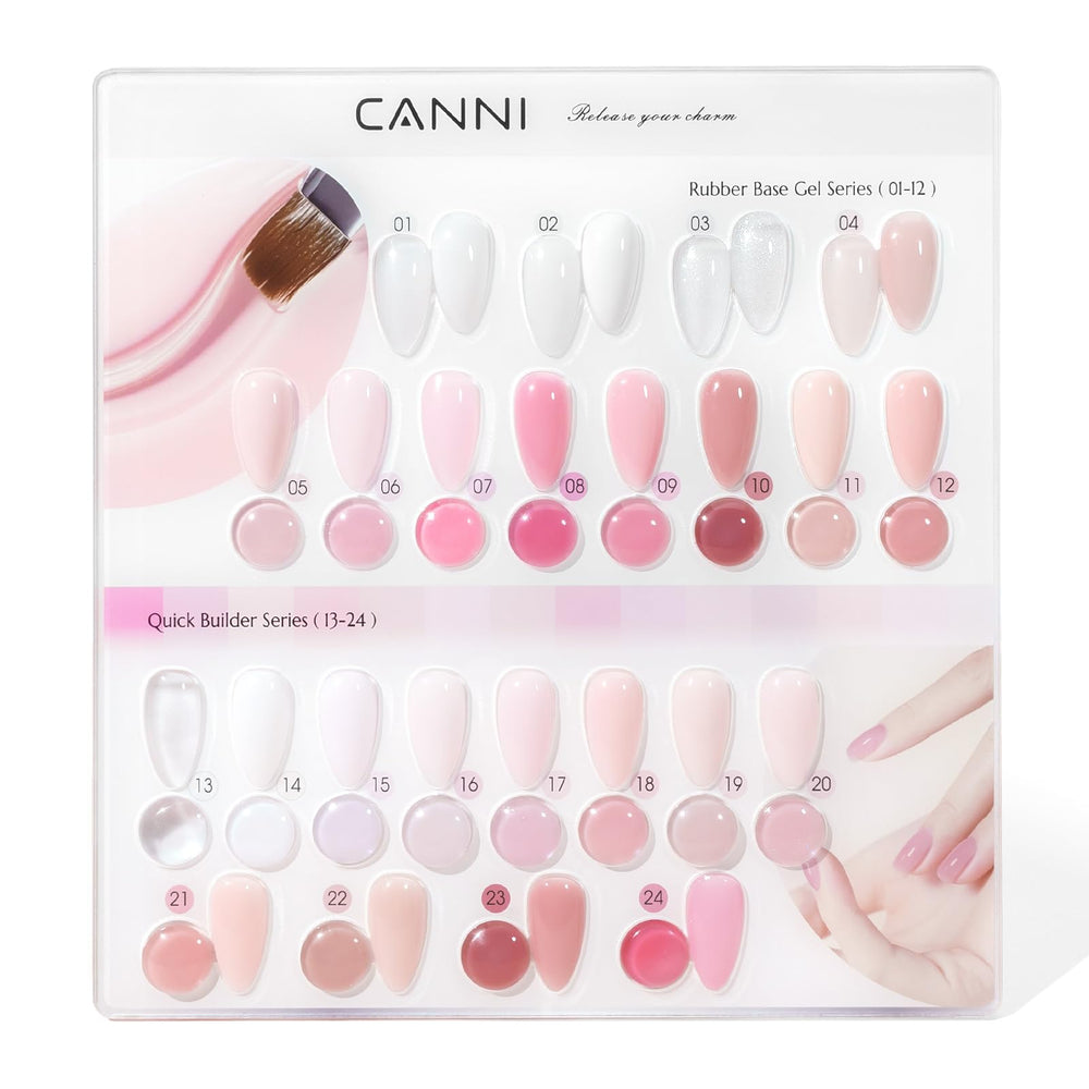 CANNI CF1 color bottles display true shades for precise gel nail color