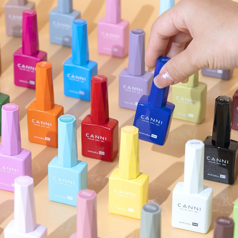 CANNI color collection close-up emphasizes glitter accents for festive nails