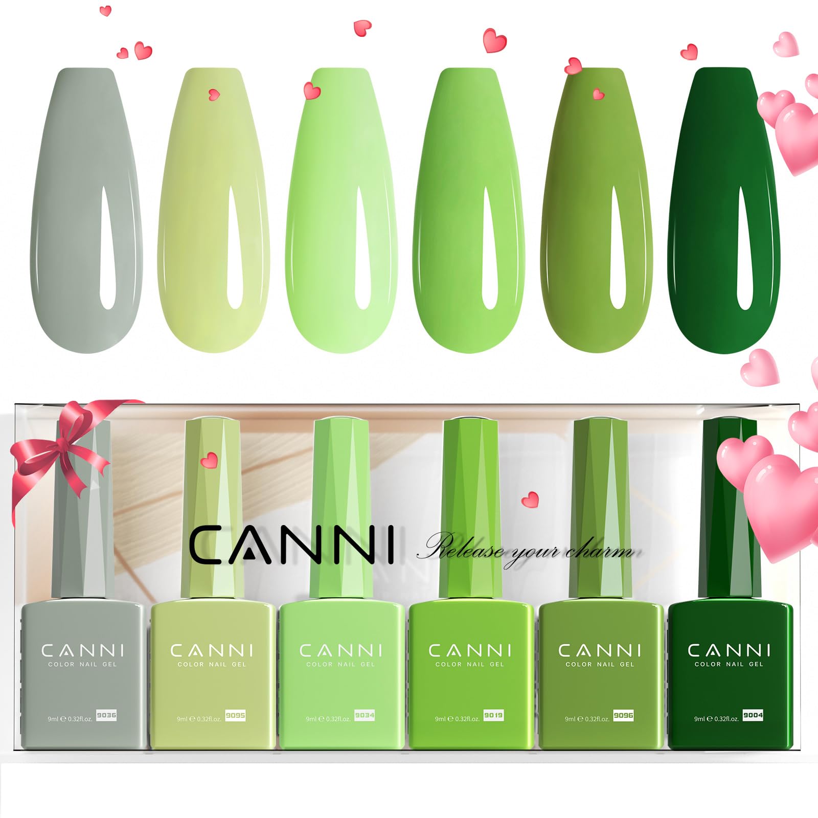 CANNI at-home manicure with emerald green gel nails comes with professional vibes