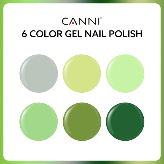 CANNI emerald green gel polish bottles with 3D label for accurate color view