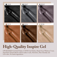 CANNI gel polish set demonstrates base and top coats for best results