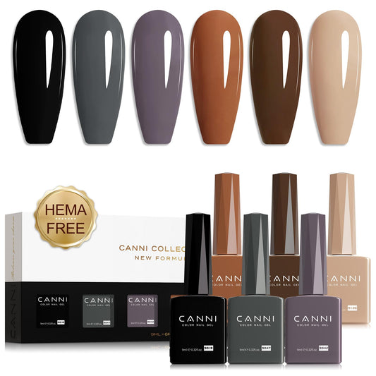 CANNI gel nail polish six-color bottle design for accurate color viewing