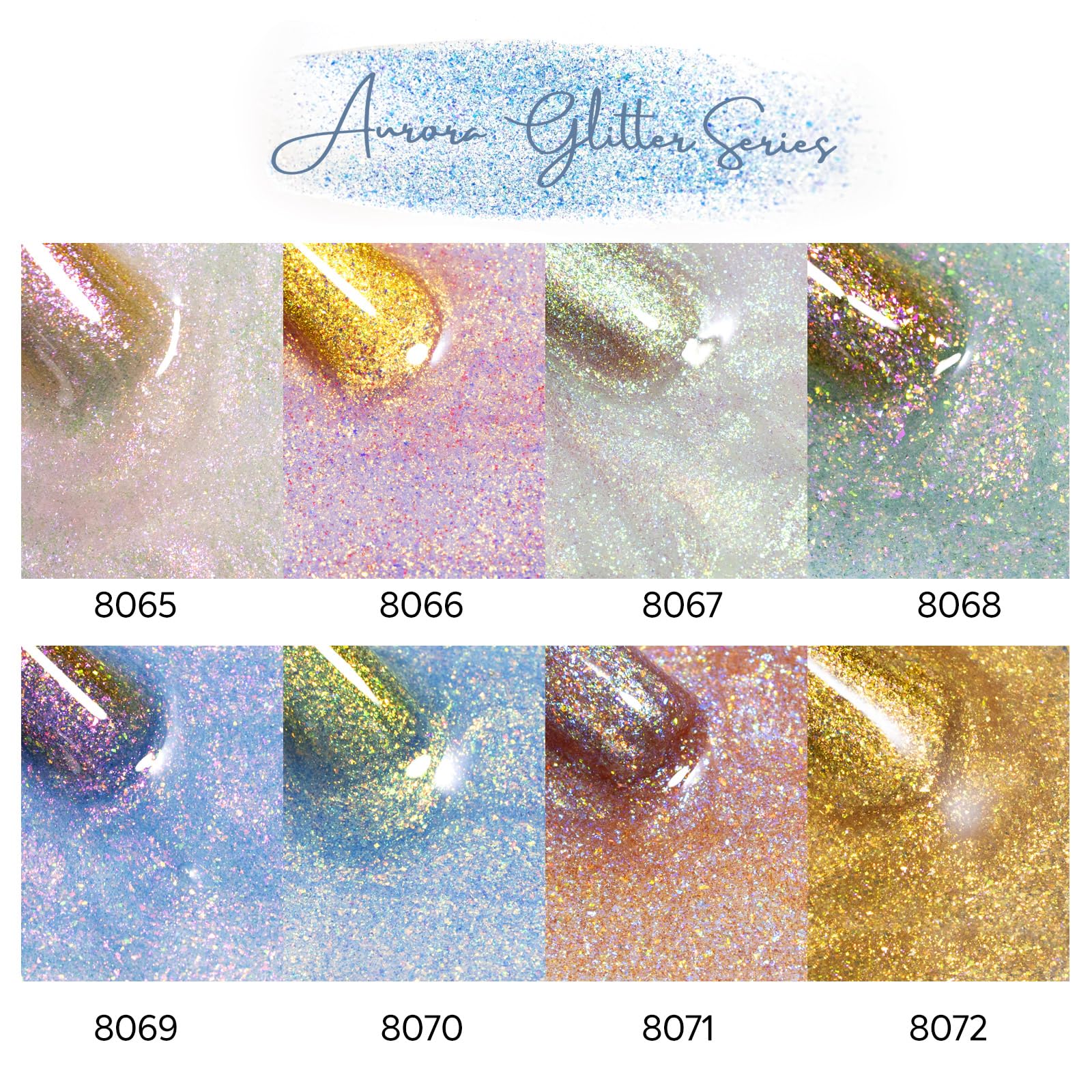 CANNI gold glitter gel polish swatch with luxe metallic shine