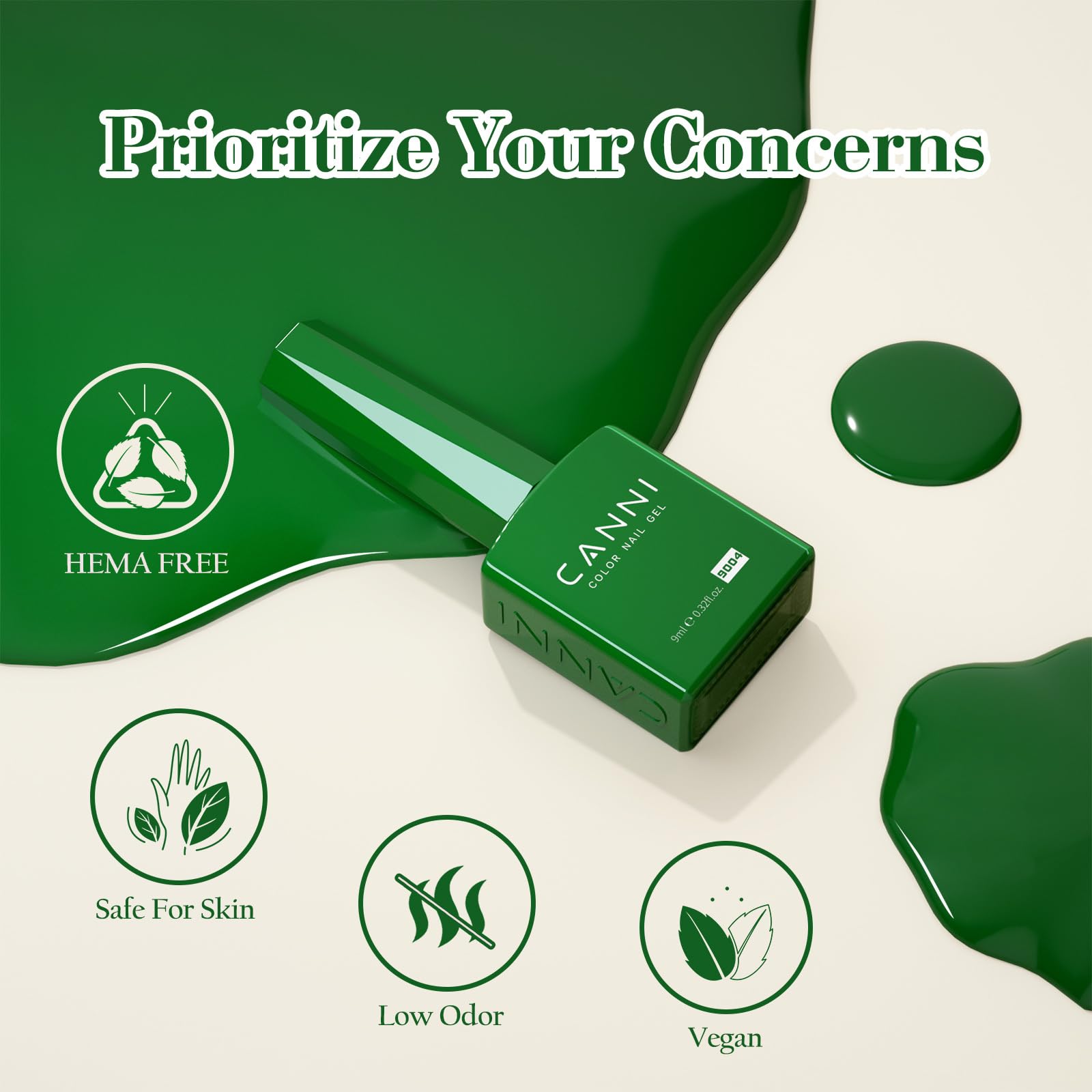 CANNI Light-Green bottle presents a soft shade for a natural manicure