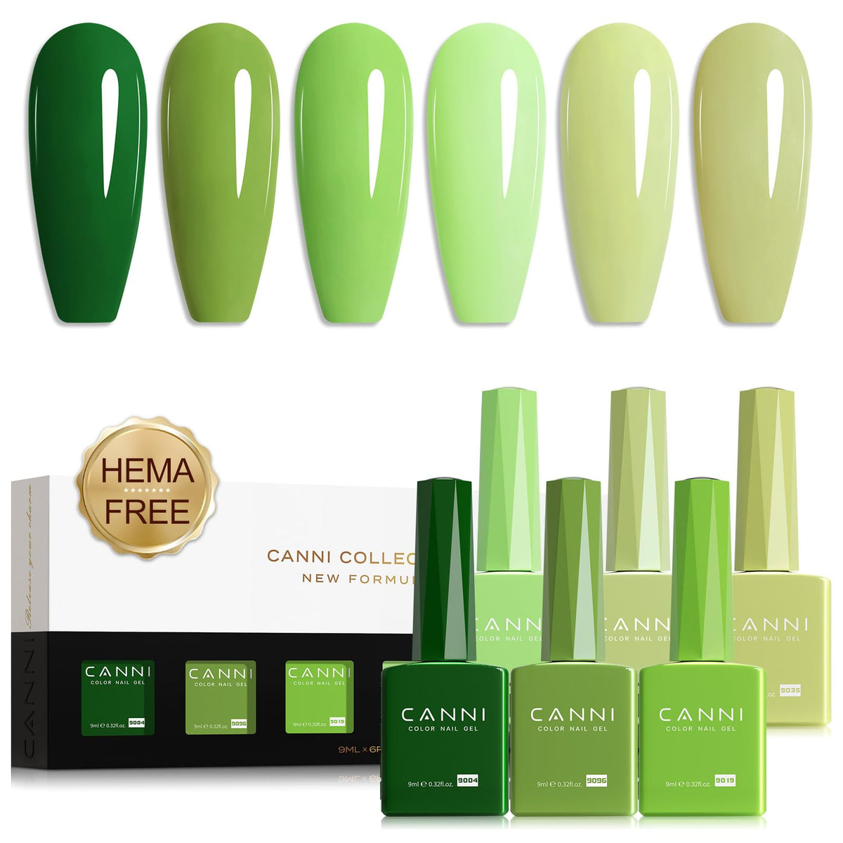 CANNI Olive gel nail polish bottle showing vibrant spring shade for easy color selection