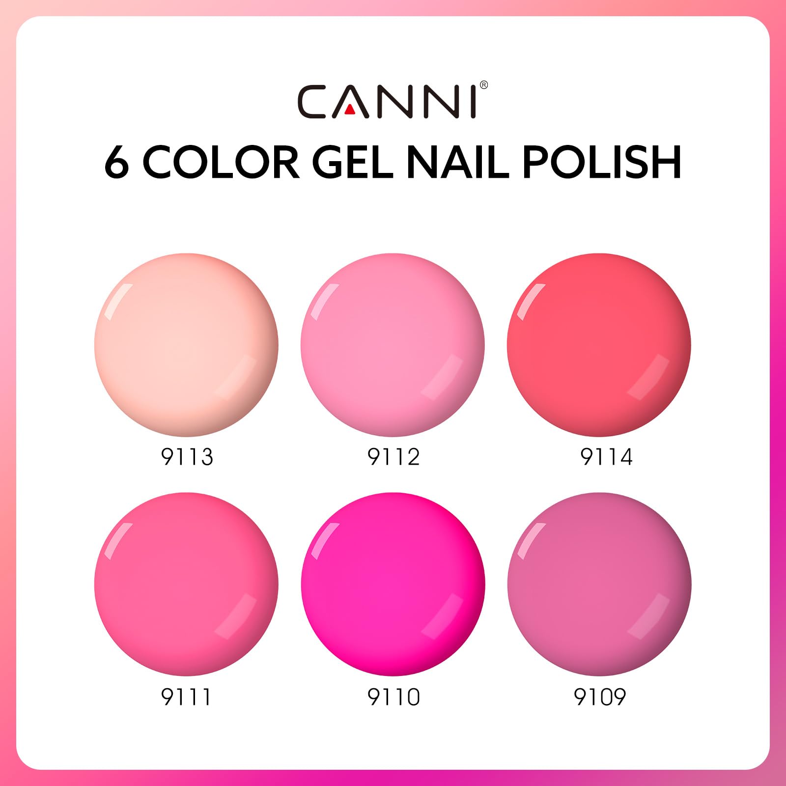 CANNI hot pink gel polish bottle for vibrant at-home color