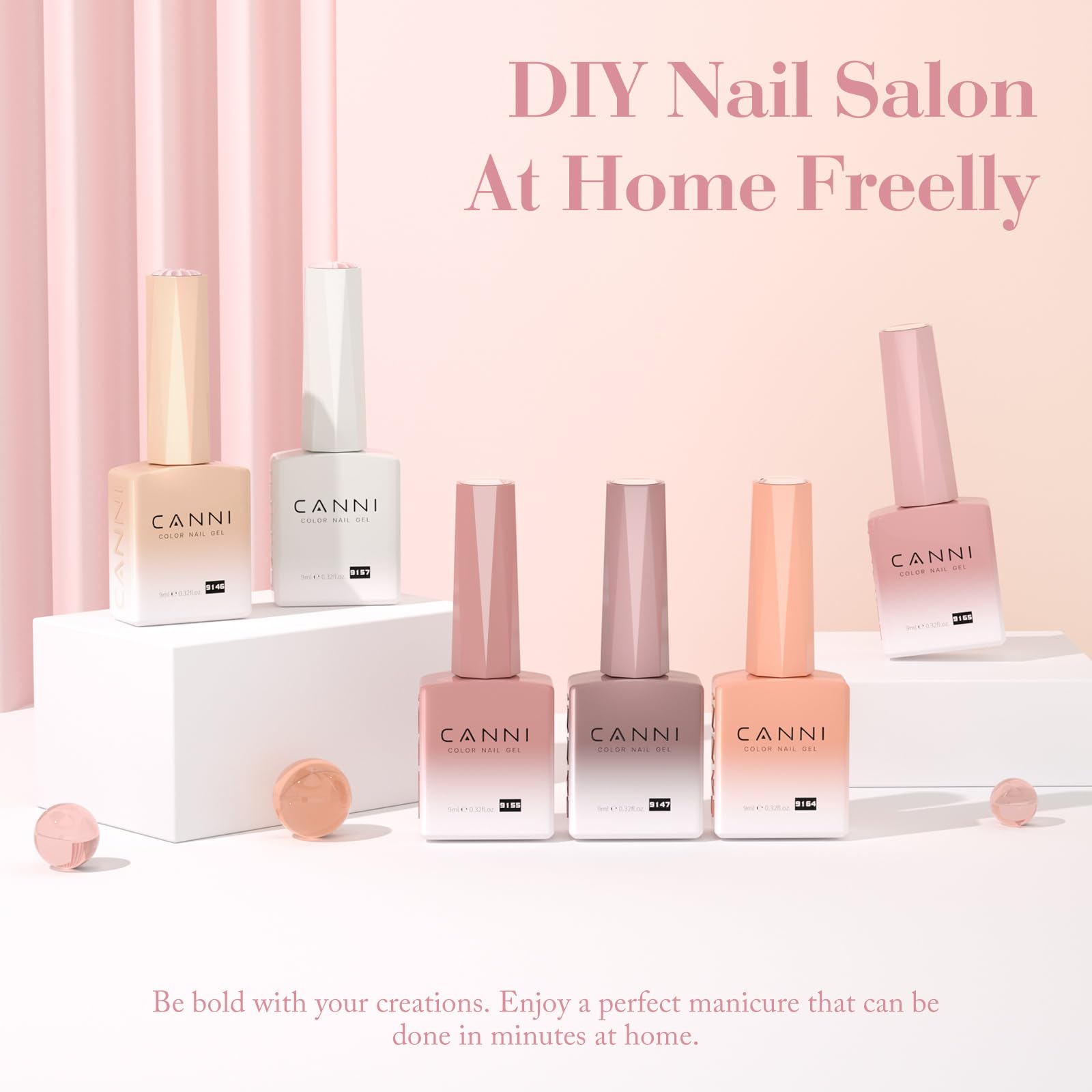 CANNI Jelly Gel Polish milky white bottle shown for a clean, airy manicure.