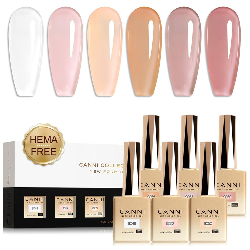 CANNI Jelly Gel Nail Polish Set with six colors for French manicure.