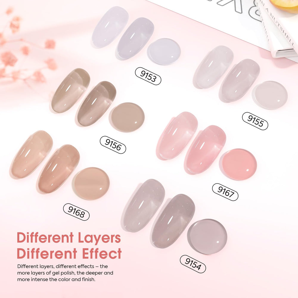 CANNI Jelly Nude color swatches preview the final manicure