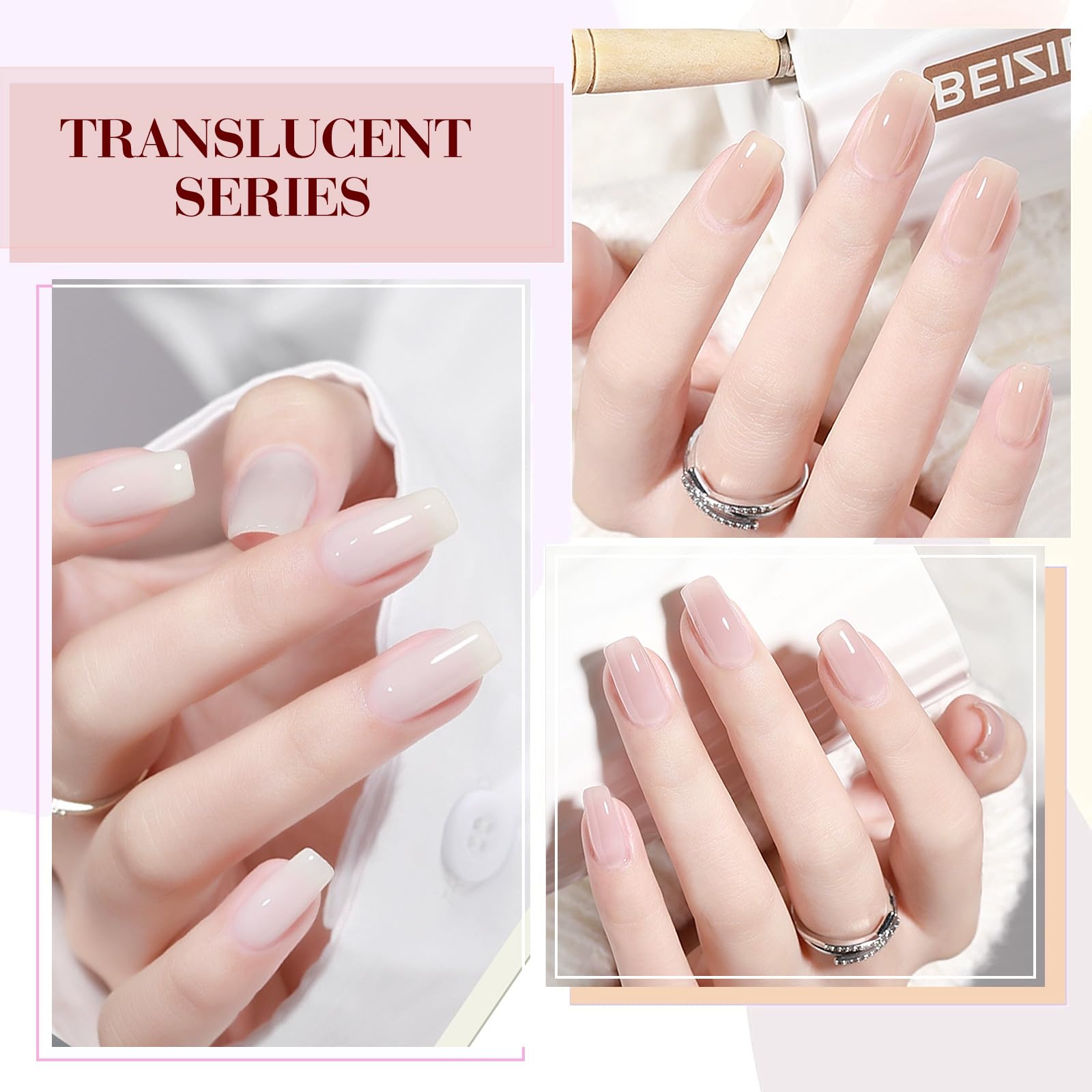 CANNI Jelly Nude Pink gel at-home manicure setup for DIY salon-quality nails