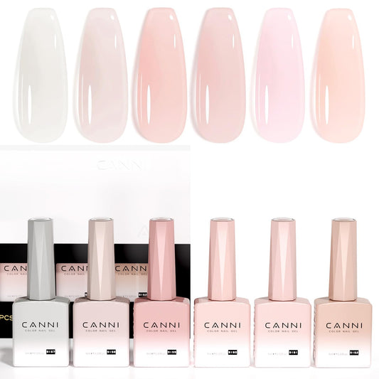 CANNI Jelly Nude Pink gel bottle shows neutral color for at-home manicure