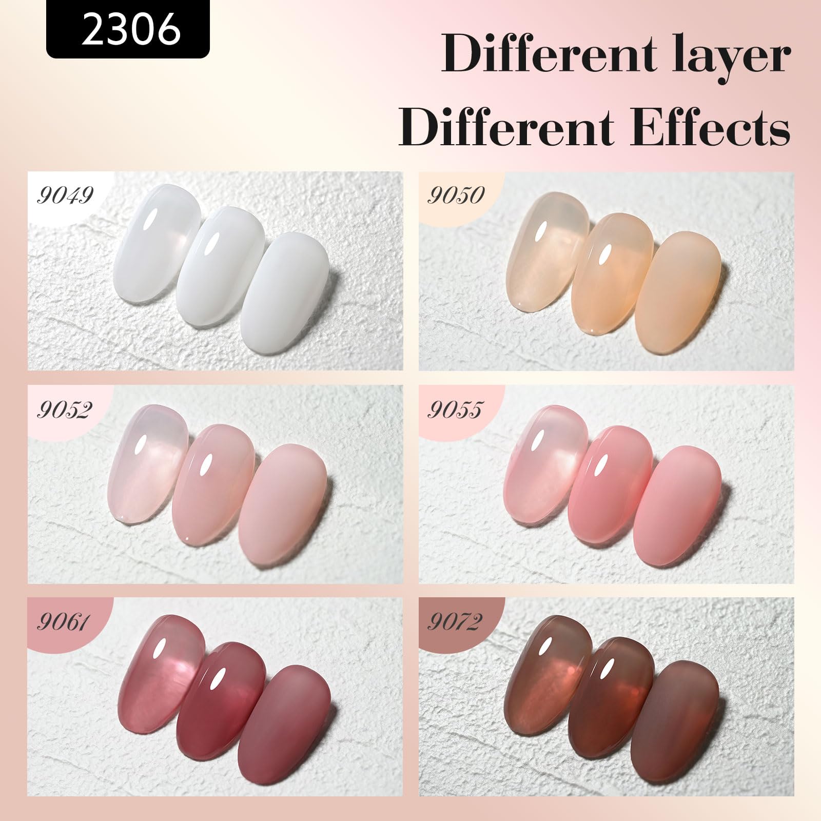 CANNI jelly nude pink gel polish bottles designed for accurate color viewing.