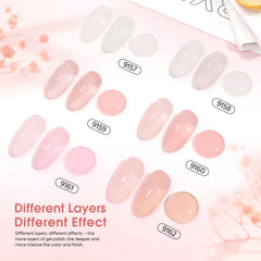 CANNI Jelly Nude Pink gel swatches reveal creamy, even color for precise application