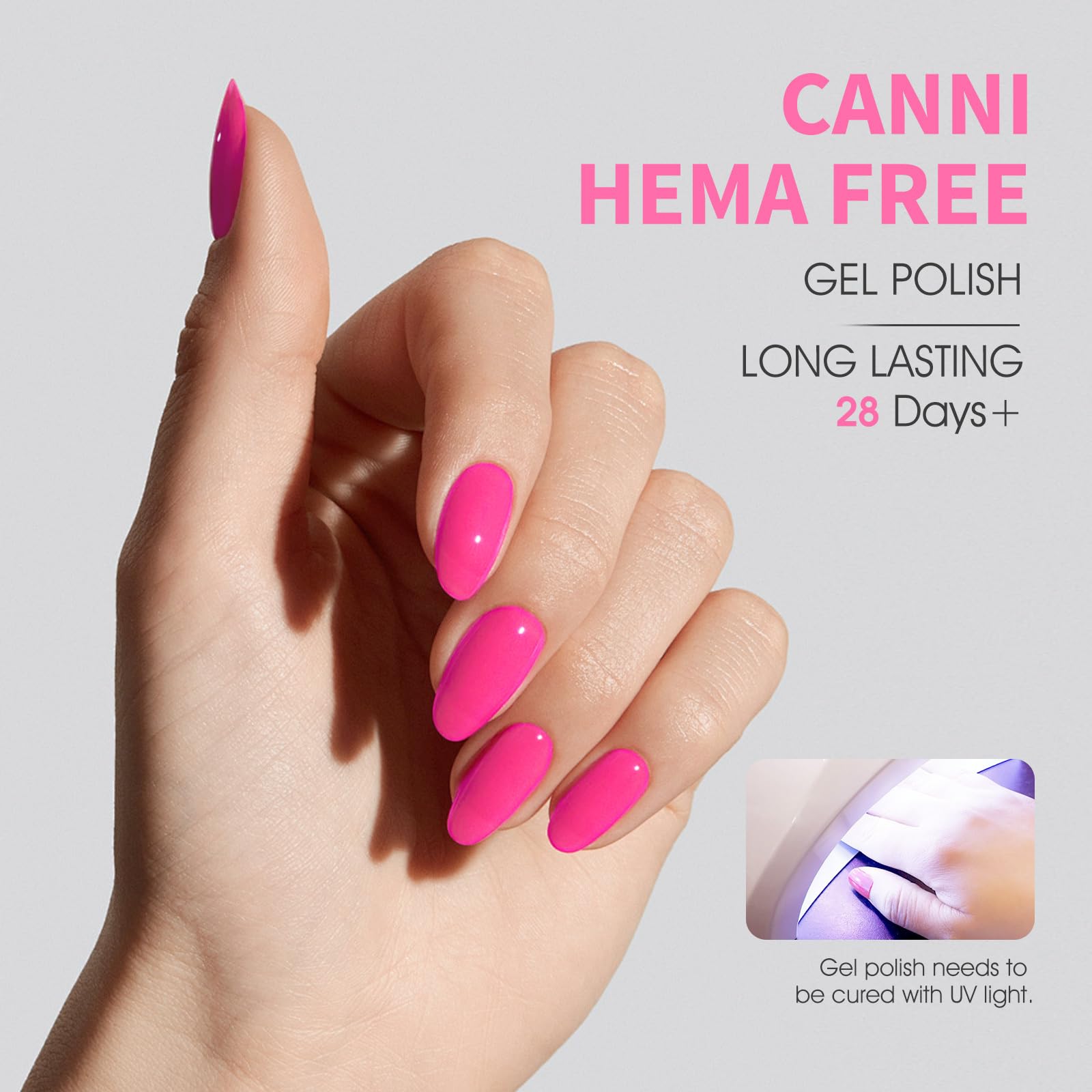 CANNI light baby pink gel polish bottle for subtle nails
