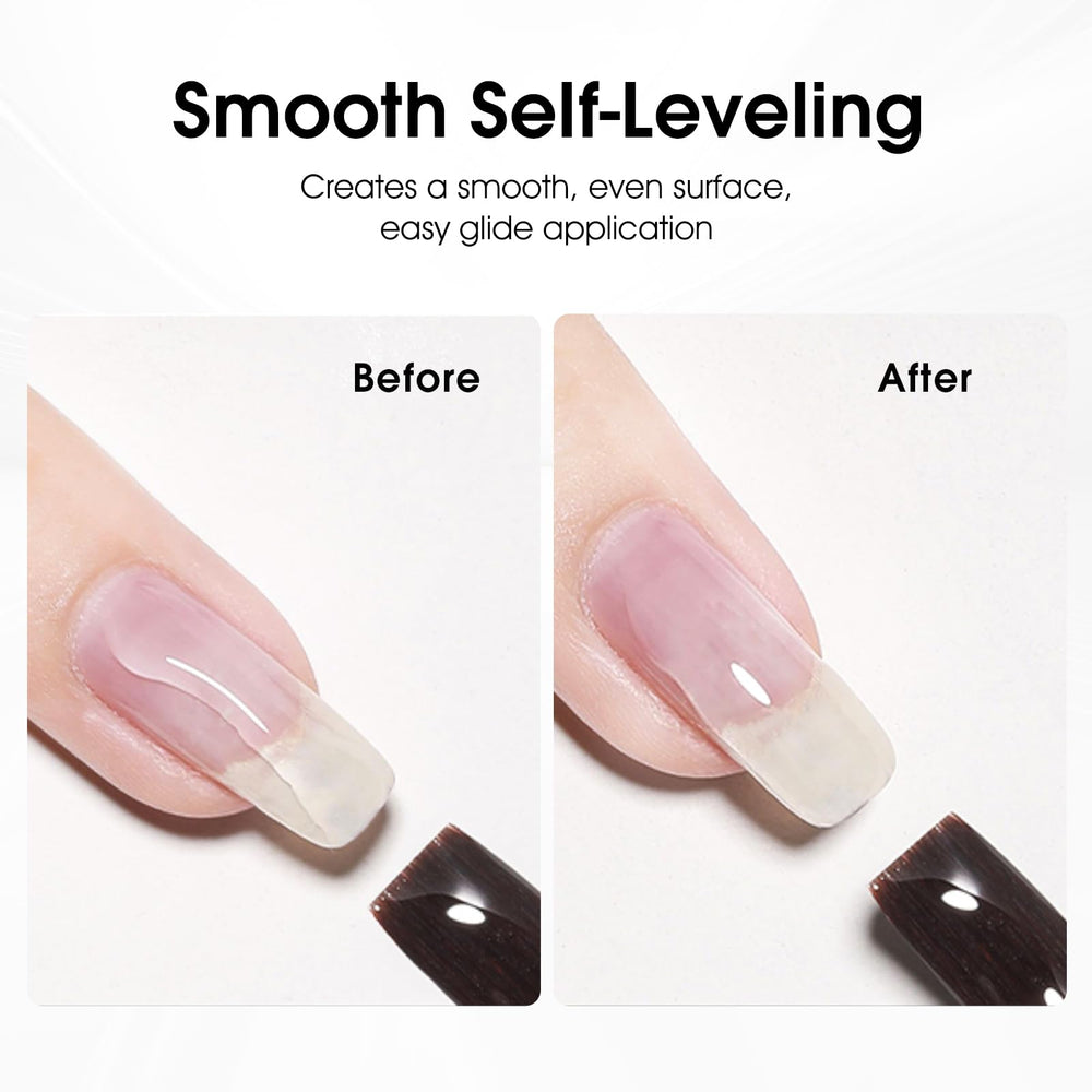 CANNI Jelly pink builder gel bottle adds translucent glow to natural nails.