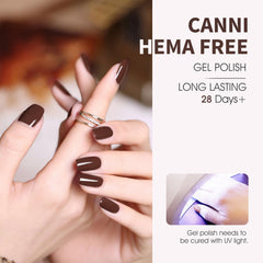 CANNI richly pigmented gel polish in a 9 ml bottle provides depth