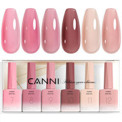 CANNI rubber base gel bottle view demonstrates color accuracy for nails